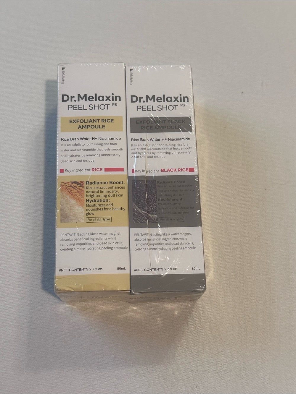 Dr Melaxin Peel Shot, Rice Ampoule Set-(Black Rice Box is damaged)